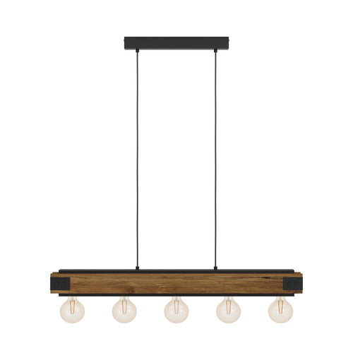 EGLO hanglamp Layham - e27 - 96 cm - zwart/bruin - vtwonen shop
