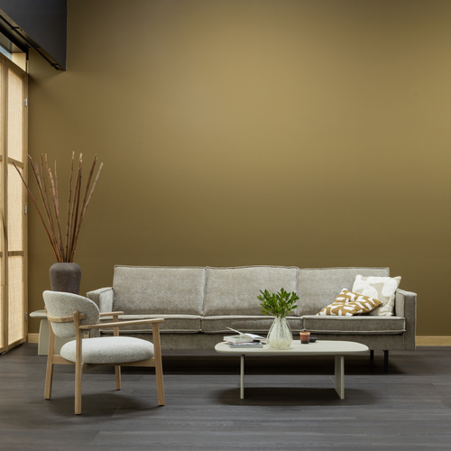 WOOOD fauteuil met houten frame Udar - Polyester - Naturel - 76x68x75