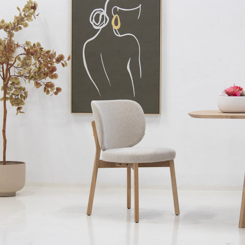 DÉJA Living Eetkamerstoel Nobu - Beige/Naturel Eiken - Set van 2 - vtwonen shop