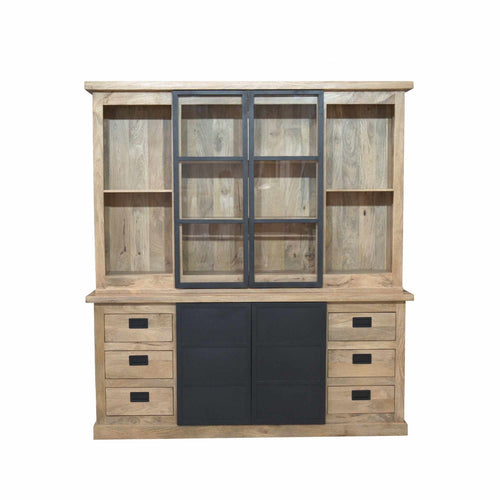 Starfurn Vitrinekast Noa - Naturel Hout - 200x45x220cm