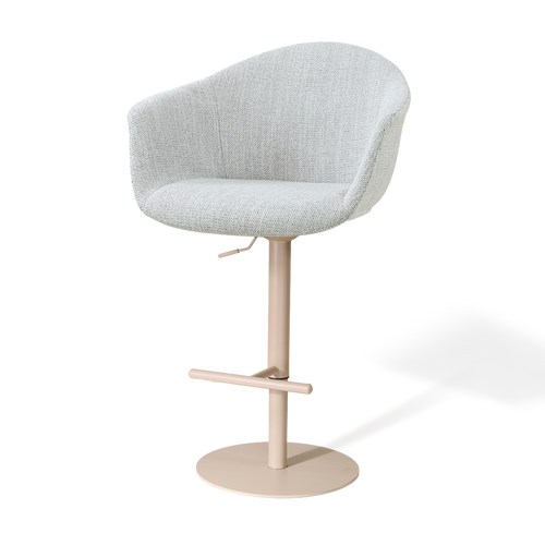 Nolon Niva-Otis tulp barkruk grijs melange - verstelbaar - beige poten