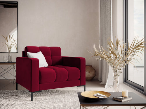 Cosmopolitan Design Fauteuil Bali flueel, rood - 96x87x75cm