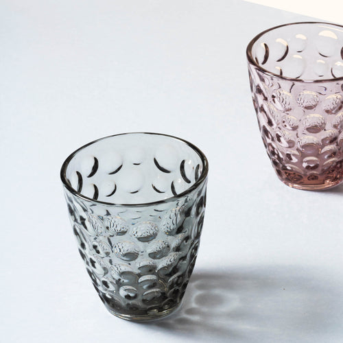 Ona - Glas 22cl grijs Bubble - Set van 4