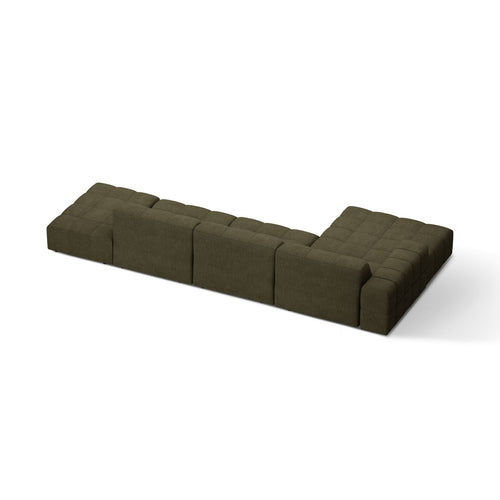 Cosmopolitan Design - Linker hoekbank Chicago 5-zits, chenille groente - 167x348x78cm