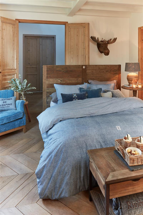 Riviera Maison Gingham dekbedovertrek - Eenpersoons - 140x200/220 - Blauw - vtwonen shop