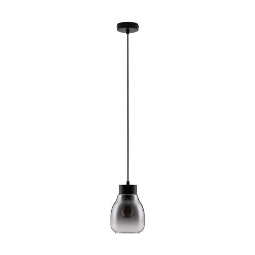 Nova Luce BLACU Dome hanglamp voor plafond, rookgrijs, zwart, E27, 1x12W
