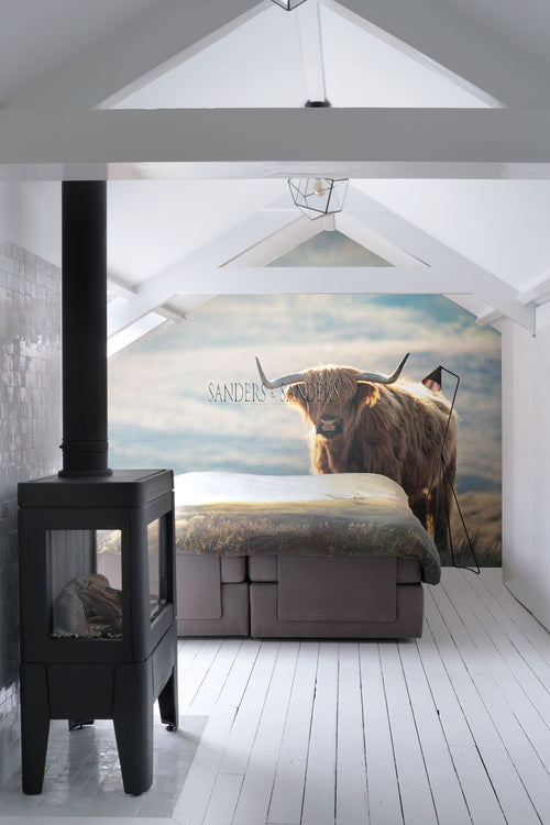 Sanders & Sanders fotobehang schotse hooglander meerkleurig - 300 x 279 cm - 950002