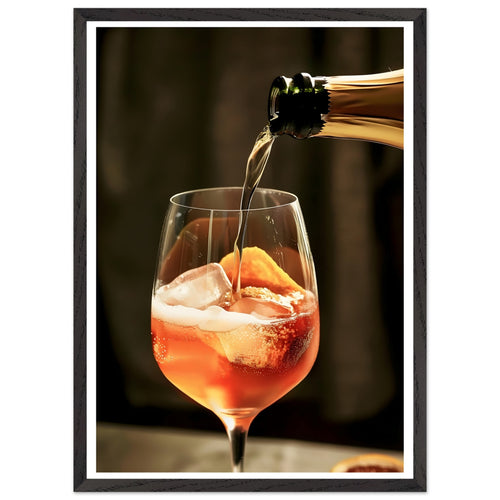 Artfulprints Poster met Lijst Aperol Spritz - Lifestyle   - 50x70 cm - Oranje