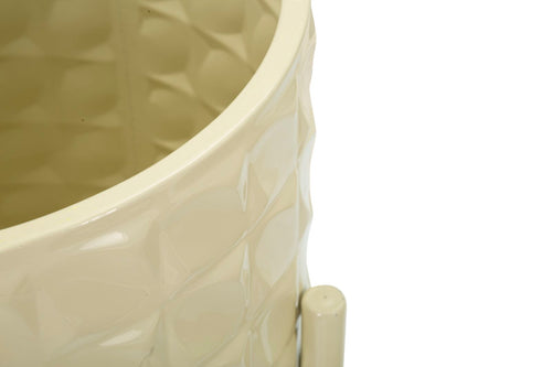 Set van 3 gekleurde metalen plantenpotten
