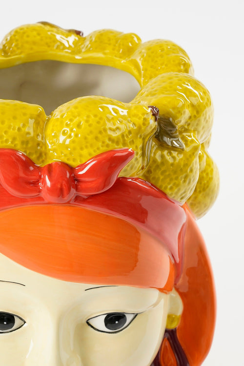 Mica Decorations Funny Bloempot Binnen - H25 x Ø20 cm - Dolomiet - Geel - vtwonen shop