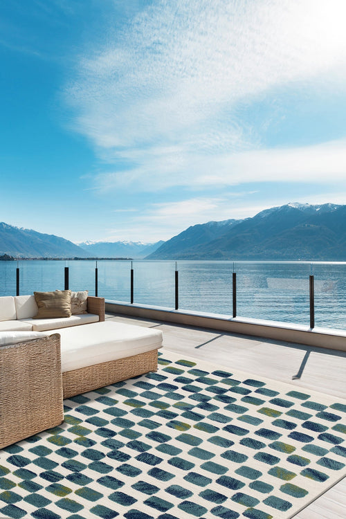 AFK Living vloerkleed Opal - voor binnen en buiten - blauw - 120 x 170 cm