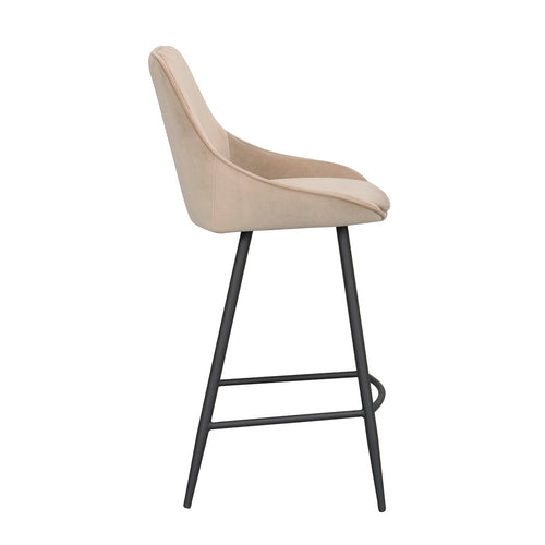 Rowico Home Sierra velvet barkruk beige - 67 cm - vtwonen shop