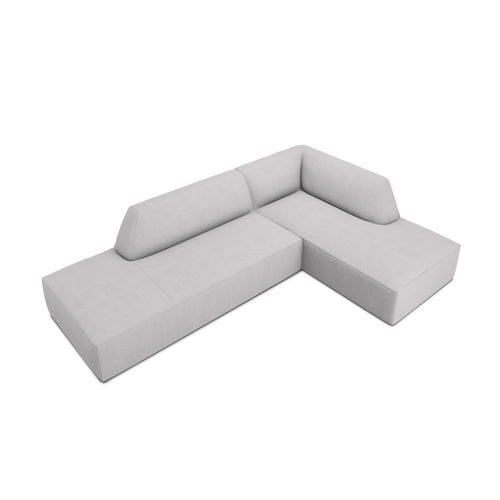 Cosmopolitan Design - Modulaire hoekbank rechts Siena 4-zits, structurele stof lichtgrijs - 180x273x69cm