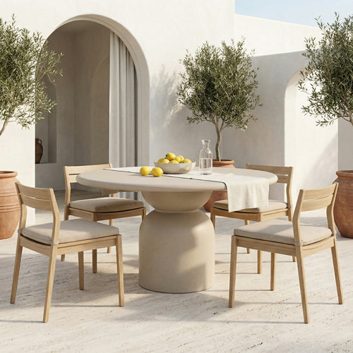 DÉJA Living Eettafel Djurö - Rond Beige Eco Composiet - 130cm