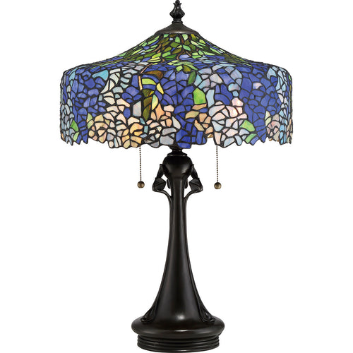 Elstead Cobalt - 1 lichte Tiffany tafellamp - bronzen afwerking, E27