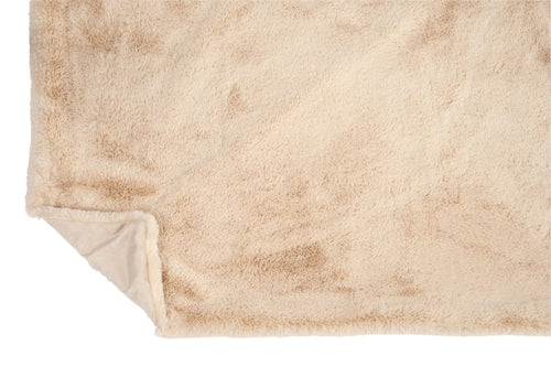 J-Line plaid Cutie - fleece deken – polyester – lichtcamel - 180 x 30 cm