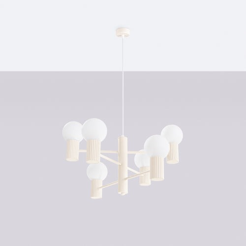 Sollux Lighting Kroonluchter HALO 6 beige - 64x64x230cm