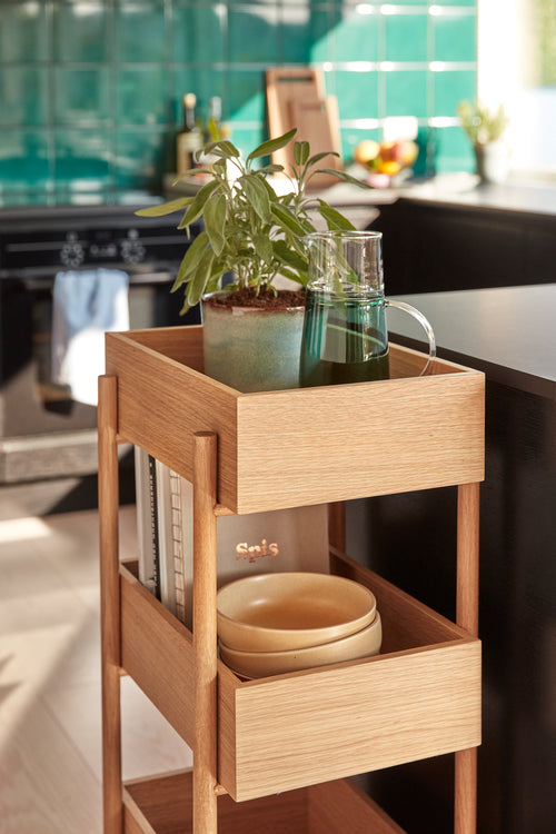 Hübsch sidetable Stack - mdf/okernfineer/eiken - 43x35xh90cm