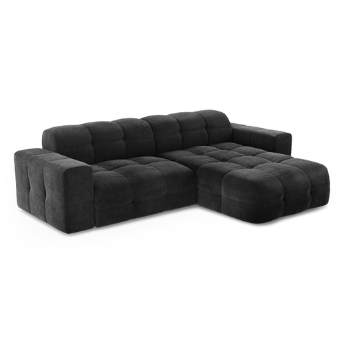 Sia Home - Hoekbank rechts MAEL -  Fluweel - Donker antraciet - 230cm - vtwonen shop