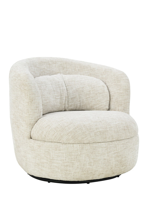 DÉJA Living Draaifauteuil Lilou - Beige Stof - Zithoogte 40cm - vtwonen shop