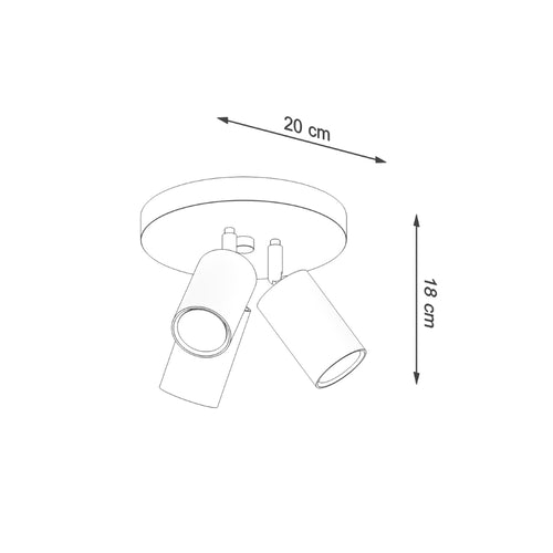 Sollux Lighting Plafondlamp RING 3P wit - 20x20x18cm