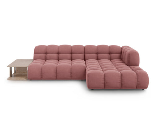 Cosmopolitan Design Modulaire hoekbank rechts Sky 4-zits, flueel, zalm - 162x297x70cm