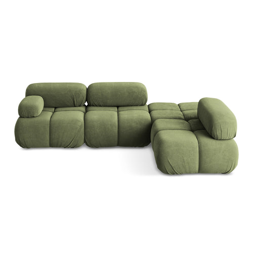 LaMiaSofa hoekbank rechts Sanremo - chenille stof - groente - 285x190x70