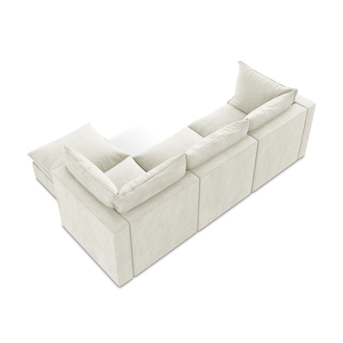 LaMiaSofa hoekbank rechts Ravenna - textuurstof - beige - 255x165x77