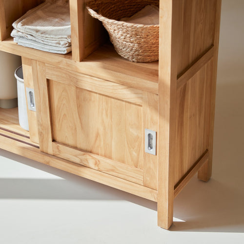 Tikamoon Massief teakhouten boekenkast - Naturel - vtwonen shop