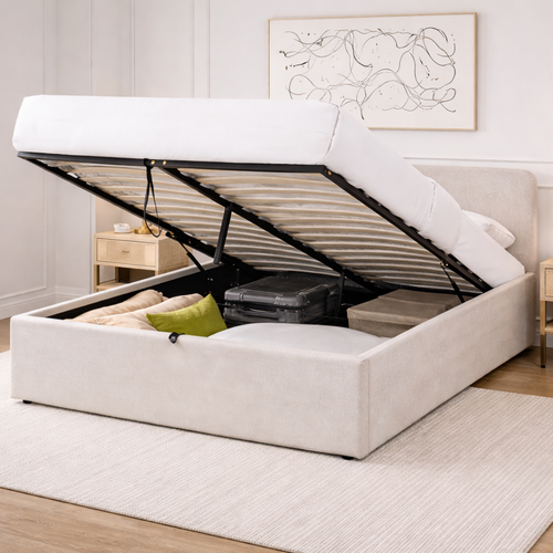 Calicosy - Opbergbed ELYA - beige 215x170x88 cm
