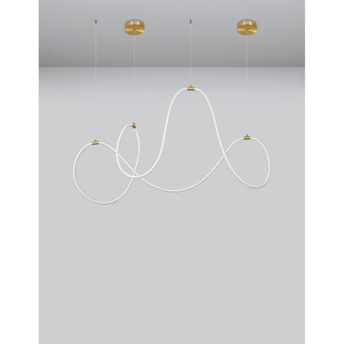 Merano Anaheim Geïntegreerde LED Hanglamp Plafondlamp Dimbaar Messing Goud Metaal LED 57W 189Lm 3000K L : 150