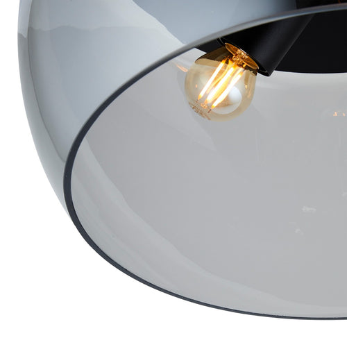 Lighto | Moderne plafonnière zwart met rookglas 3-lichts | Avalon - vtwonen shop