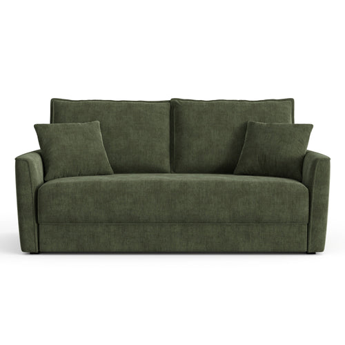 Sia Home - Rechte bank LUXO - Zacht aanvoelende geweven stof - Kaki groen - 180cm