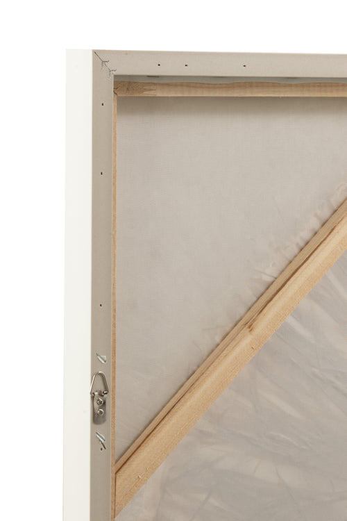 J-Line wanddecoratie Ibiza Cirkel - canvas/verf - creme/wit - large