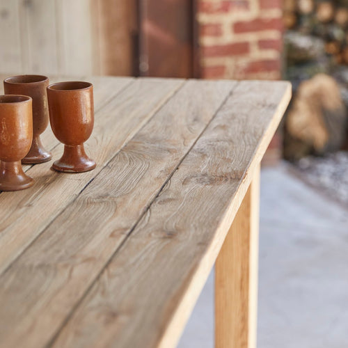 Tikamoon Tuintafel van gerecycled massief teakhout voor 6/8 personen - Naturel