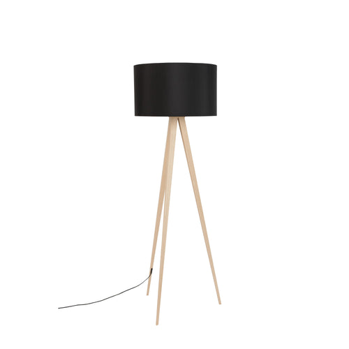 Zuiver Tripod Vloerlamp Met Driepoot Wood Zwart
