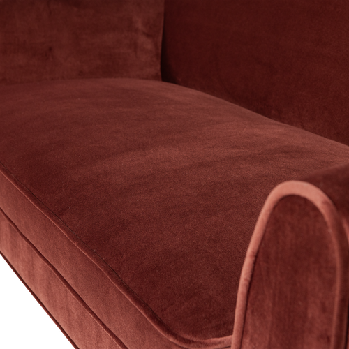 WOOOD bank 150 cm Rocco - Velvet - Bordeauxrood - 75x150x82