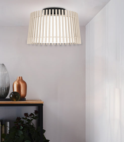 EGLO plafondlamp Fattoria - e27 - ø 38 cm - zwart/bruin/wit - vtwonen shop