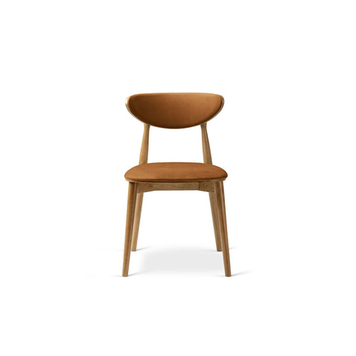 Set van 2 fluwelen stoelen Rina flueel kameel - 48x47.5x79cm