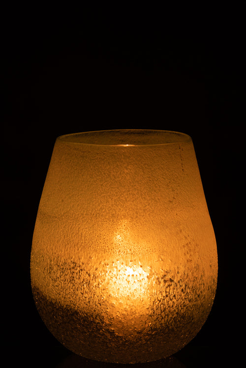 J-Line windlicht Scavo - glas - aqua - large