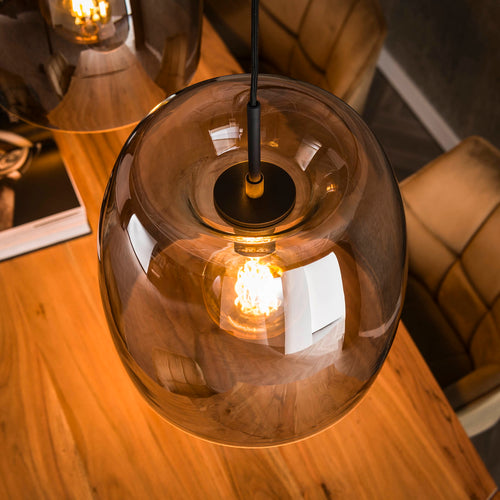 Giga Meubel Hanglamp Drift Glass - Smoke Glas - 3-Lichts - 145x35x150cm - vtwonen shop