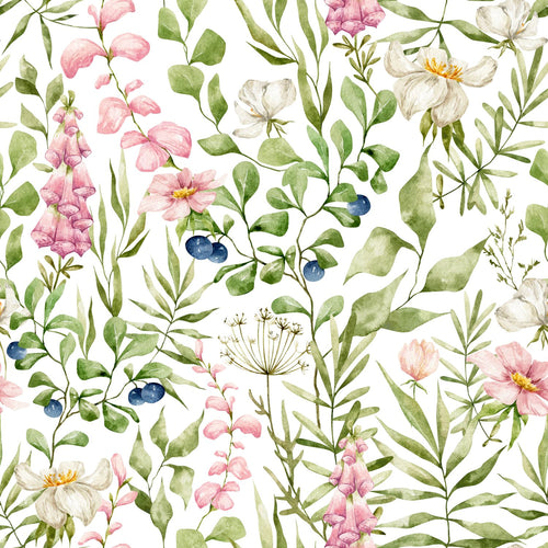 ESTAhome behang veldbloemen multicolor op wit - 50 x 900 cm - 131055 - vtwonen shop