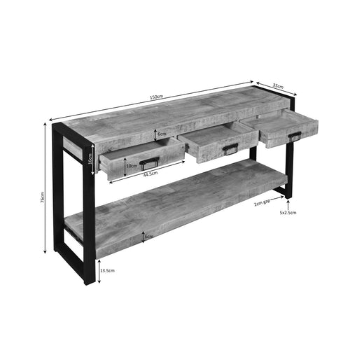 Starfurn Sidetable Britt - Naturel Hout - 150x35x76cm