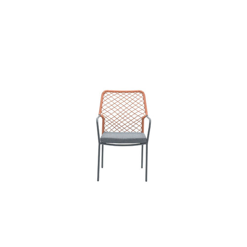 Dido dining fauteuil - carbon black - rope copper - mystic grey