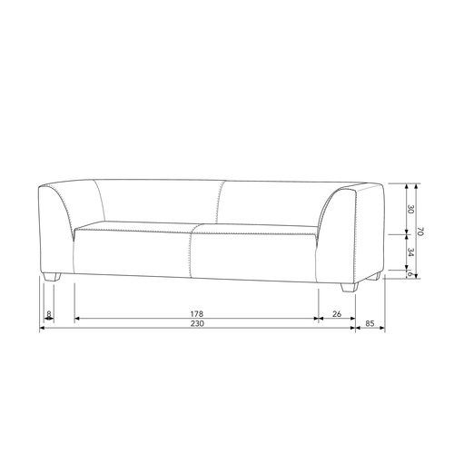 vtwonen 3-zits bank buiten Hollandia - PVC - Groen - 74x230x85 - vtwonen shop