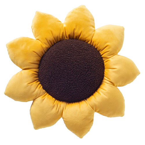 SUNFLOWER - sierkussen Ø42 cm - zonnebloem - Old Gold - geel