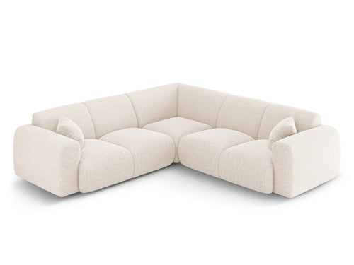 Cosmopolitan Design Symmetrische hoekbank Nolio 5-zits, chenille lichtbeige - 252x252x72cm