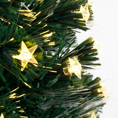 Luca Lighting Mercury Kunstboom met Fibre Optic Verlichting - Kerstboom met 95 LED Sterretjes - Kerstversiering voor Binnen - Klassiek Rond Model -