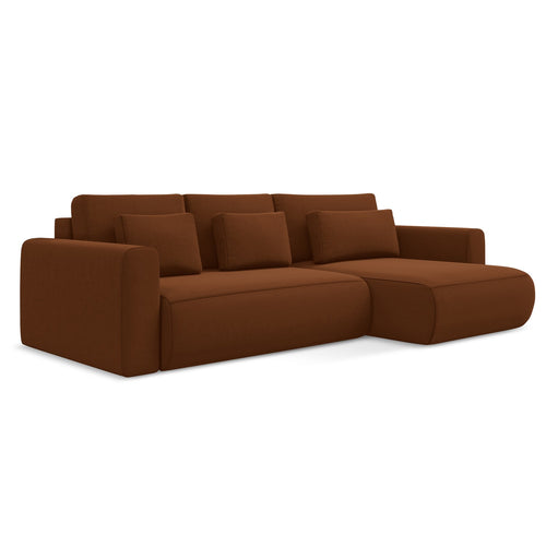 LaMiaSofa hoekbank rechts Perugia - velours - terracotta - 278x149x82