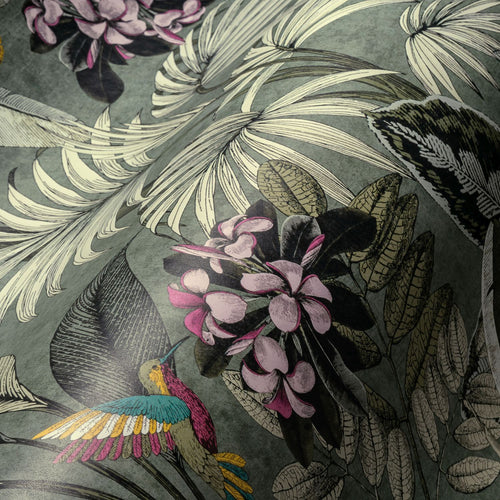 Livingwalls behang bosrijk landschap groen, roze en geel - 53 cm x 10.05 m - AS-387382 - vtwonen shop